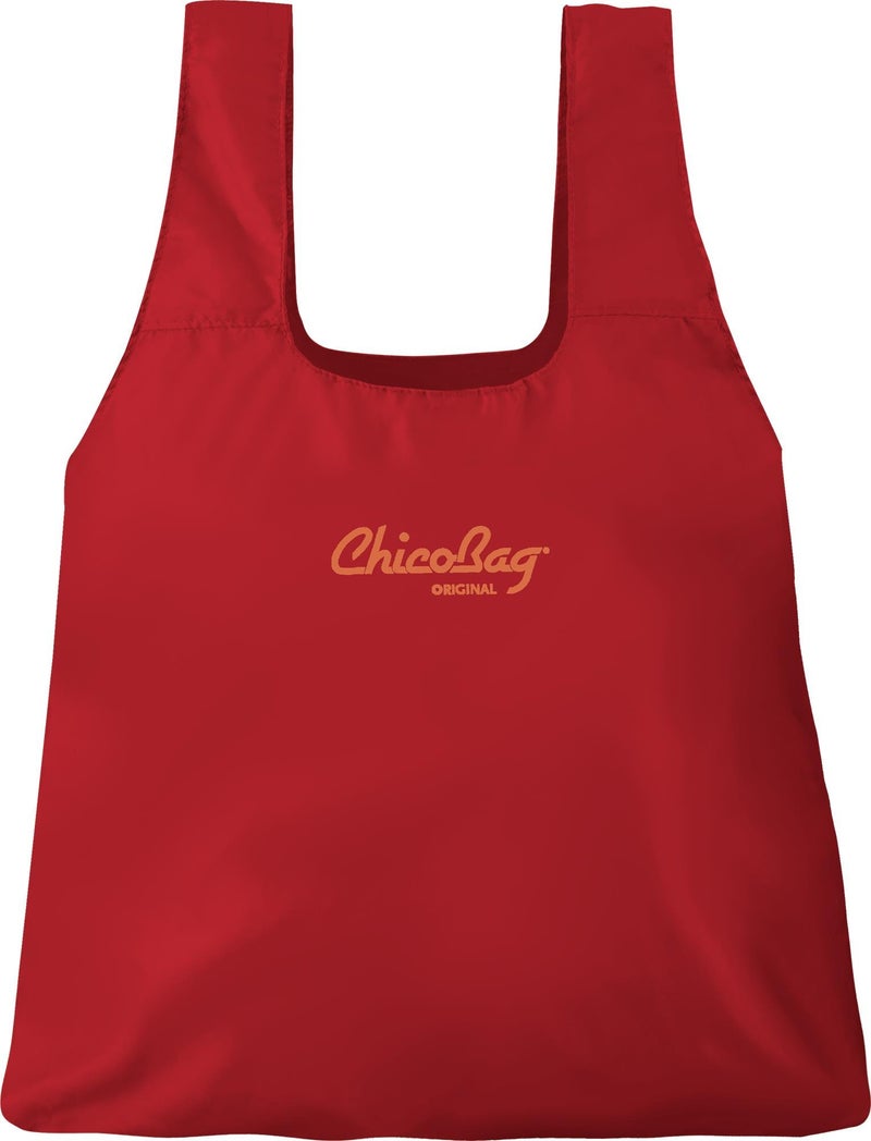 ChicoBag Original Reusable Grocery Bag with Attached Pouch and Carabiner Clip, Variety 4 Pack - Blue, Green, Purple, and Red - Image 5